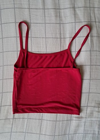 ince askılı kırmızı crop - Görsel 2