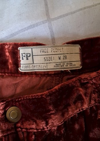 Free People Silk Extreme Wide Leg Velour Size 25 Pants - Görsel 5