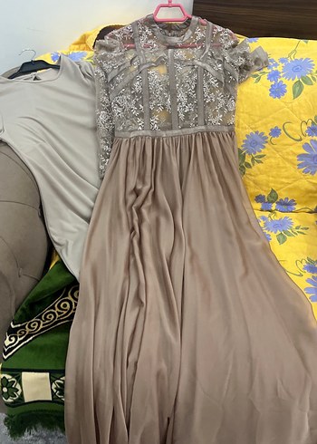 Uzun Kollu Uzun Elbise içlikli çok şık abiye elbise - Görsel 3