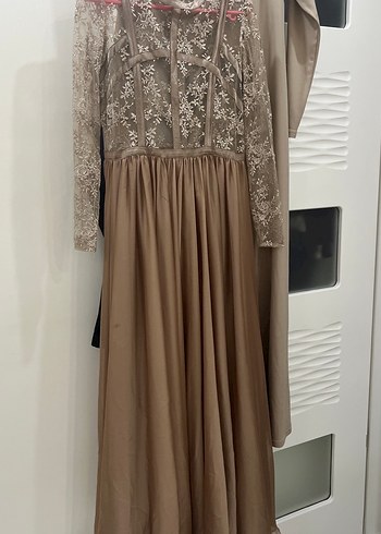 Uzun Kollu Uzun Elbise içlikli çok şık abiye elbise - Görsel 8