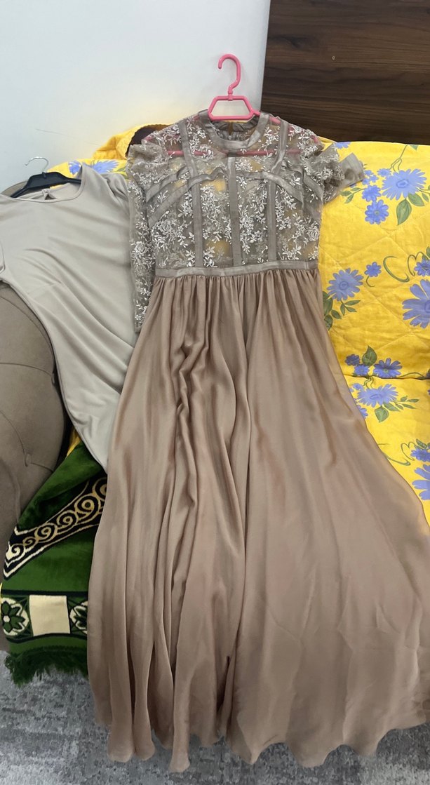 Uzun Kollu Uzun Elbise içlikli çok şık abiye elbise - Görsel 3