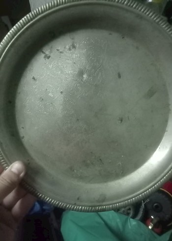 Gri Parlak Metal Tepsi