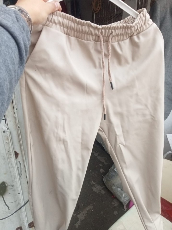 Bej Rahat Kesim Kadın Kumaş Pantolon - Görsel 2