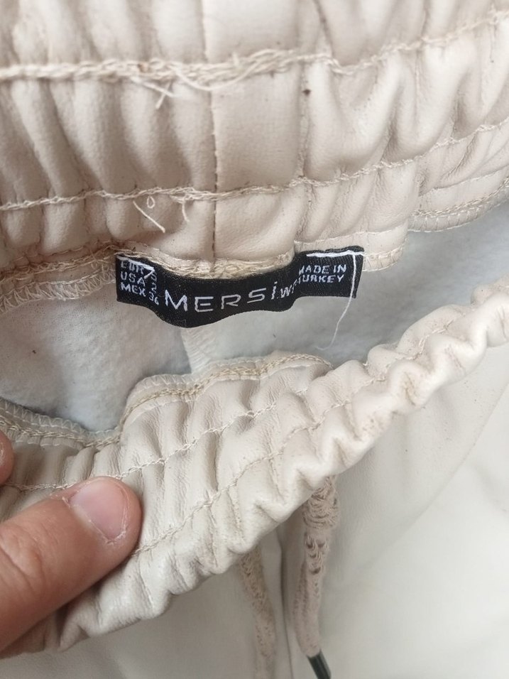 Bej Rahat Kesim Kadın Kumaş Pantolon - Görsel 3