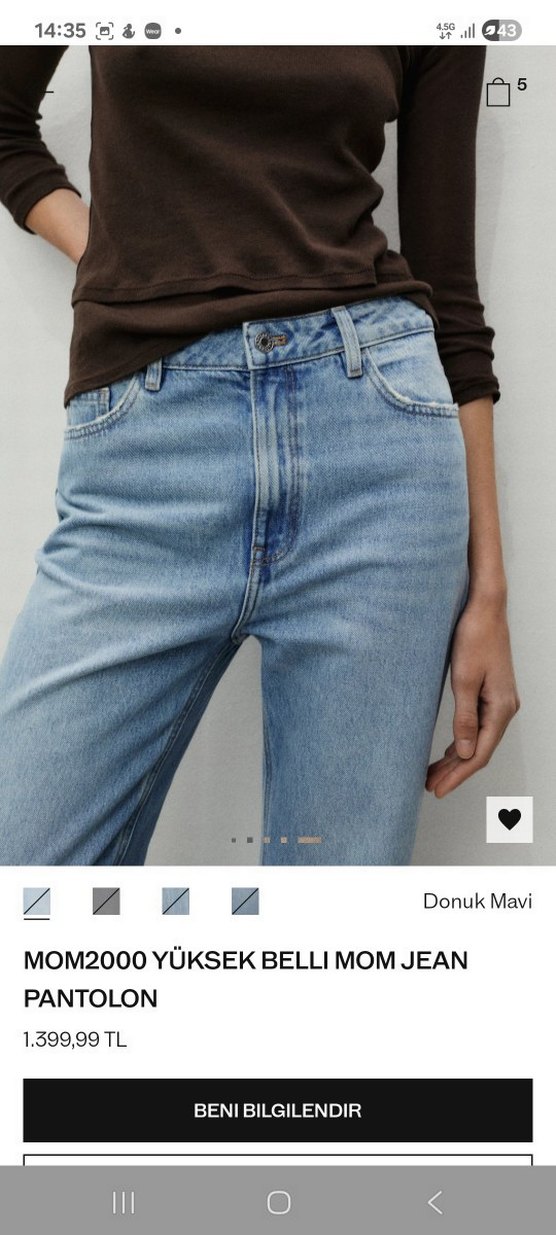 yüksek belli mom jean - Görsel 4