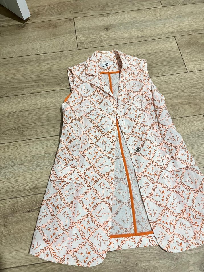 Düğmeli Bohem Uzun Kadın Yelek - Görsel 3