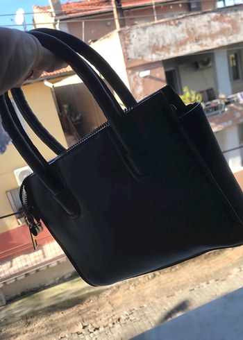 Siyah Deri Kadın El Çantası - Görsel 3