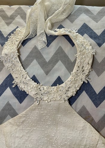 Beyaz - Boyundan Bağlamalı - Kuyruklu Kısa Elbise - Görsel 4