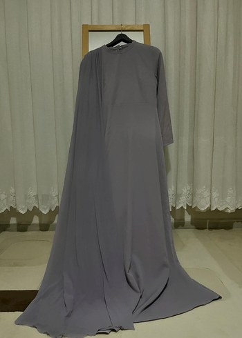 Lila Drapeli Uzun Kadın Elbise - Görsel 2