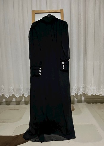 Siyah Uzun Kollu Gotik Elbise - Görsel 3