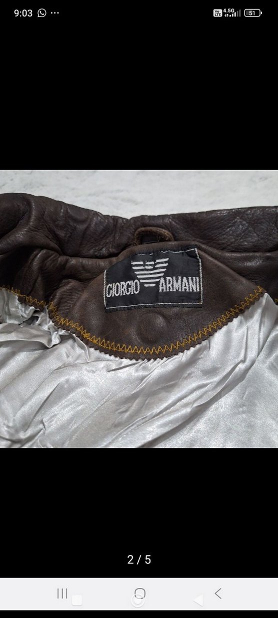 GİORGİO ARMANİ Orjinal Deri Erkek Ceket - Görsel 3