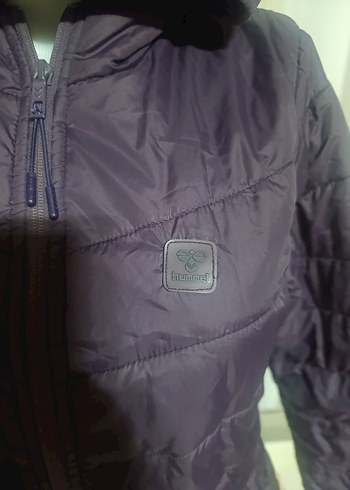 Mor Kapüşonlu Kadın Kışlık Mont - Görsel 2