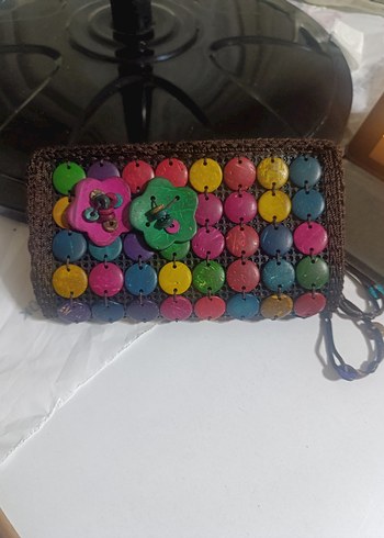 Renkli Boncuklu Örgü Bohem Kadın Çanta - Görsel 3