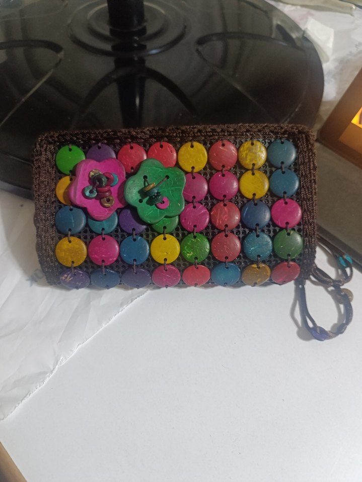 Renkli Boncuklu Örgü Bohem Kadın Çanta - Görsel 3