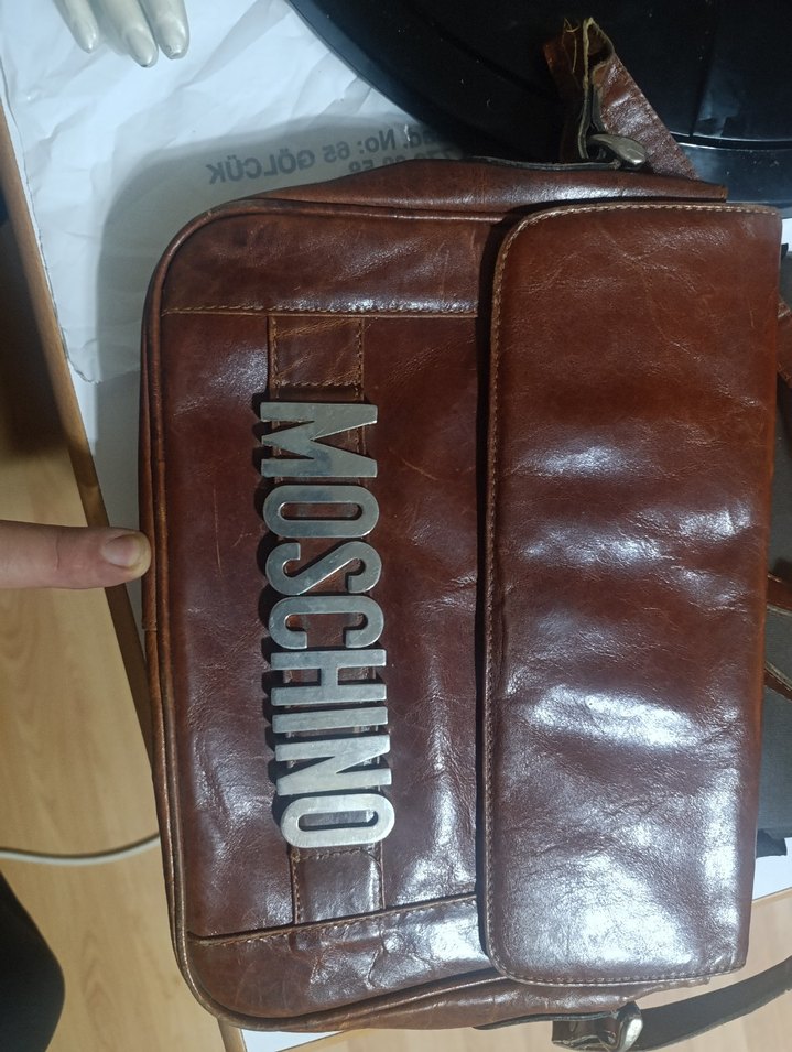 Moschino Kahverengi Deri Kadın Çanta - Görsel 3