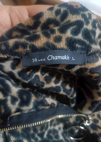 Kahverengi Leopar Desenli Kısa Kadın Ceket Sweatshirt - Görsel 3