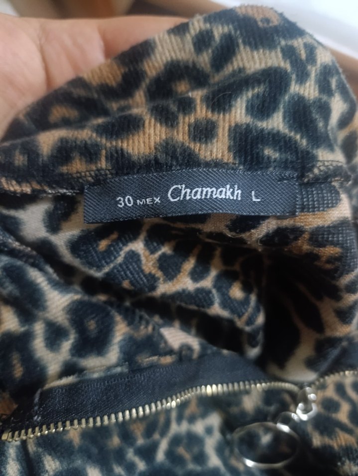 Kahverengi Leopar Desenli Kısa Kadın Ceket Sweatshirt - Görsel 3