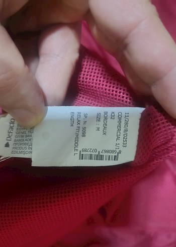 Bordo Parlak Kapüşonlu Kadın Ceket Yağmurluk - Görsel 5