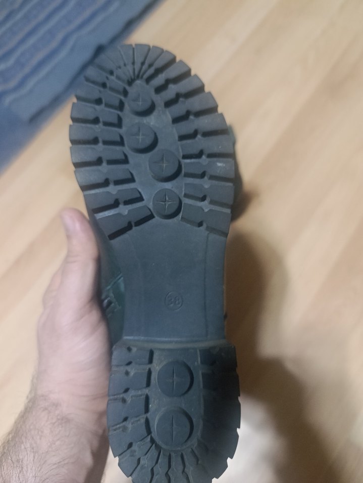 Yeşil Deri Rock Punk Tokalı Deri Botlar - Görsel 5