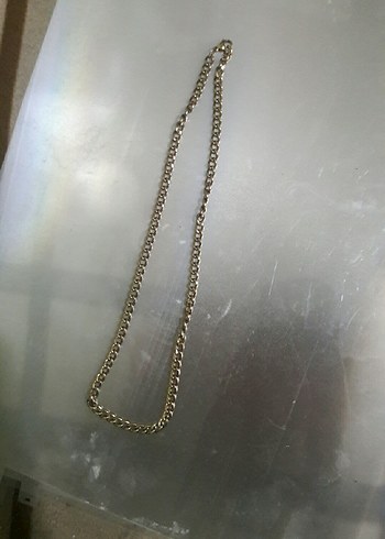 Uzun Altın Kaplama Celik Zincir - Görsel 2