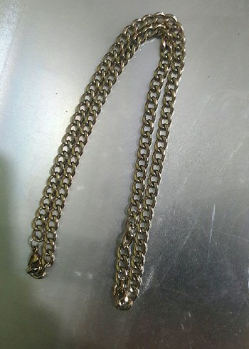 Uzun Altın Kaplama Celik Zincir - Görsel 6