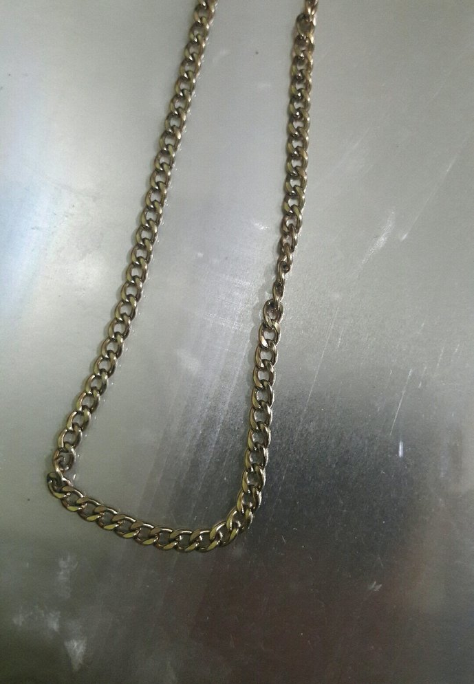 Uzun Altın Kaplama Celik Zincir - Görsel 4