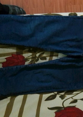 Lacivert Kemerli belinde lastikvar Pantolon kot jeans likrali - Görsel 13