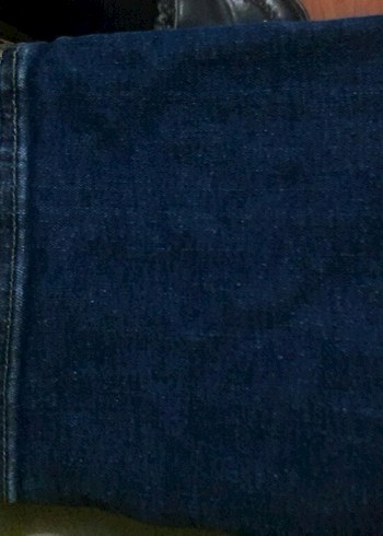 Lacivert Kemerli belinde lastikvar Pantolon kot jeans likrali - Görsel 8