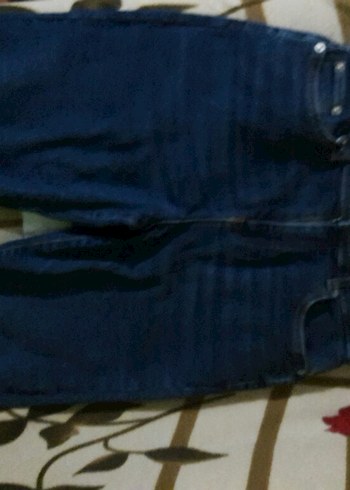 Lacivert Kemerli belinde lastikvar Pantolon kot jeans likrali - Görsel 19