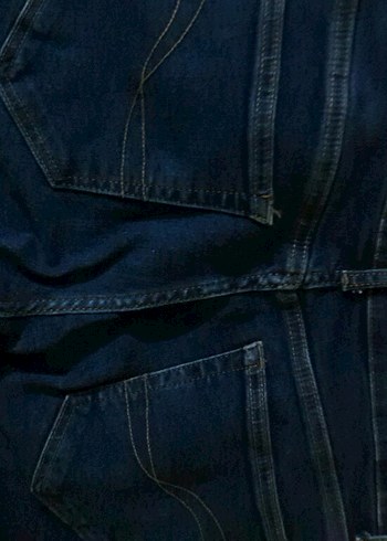 Lacivert Kemerli belinde lastikvar Pantolon kot jeans likrali - Görsel 9