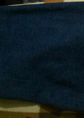 Lacivert Kemerli belinde lastikvar Pantolon kot jeans likrali - Görsel 6