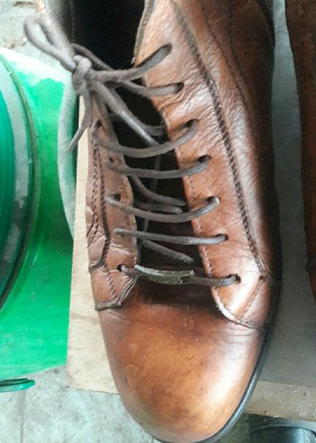 Kahverengi Deri Erkek Biker Bot - Görsel 14