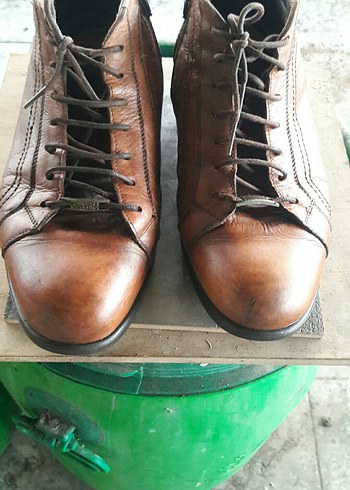 Kahverengi Deri Erkek Biker Bot - Görsel 12