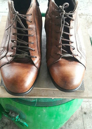 Kahverengi Deri Erkek Biker Bot - Görsel 11