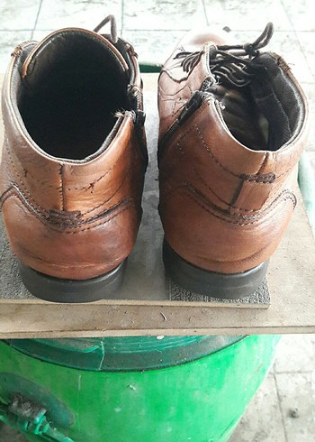 Kahverengi Deri Erkek Biker Bot - Görsel 10