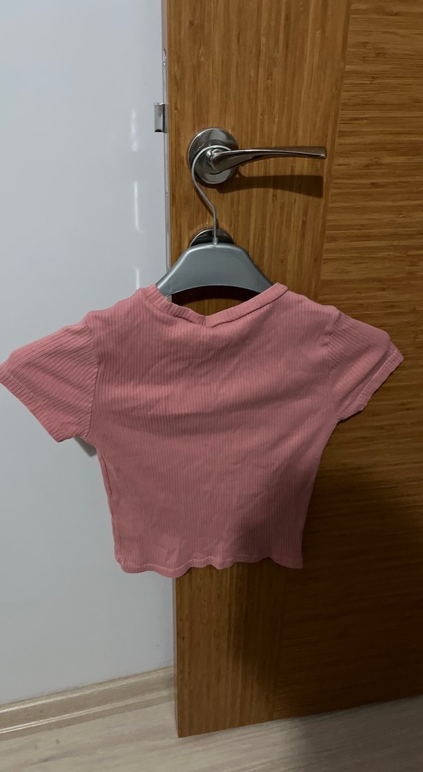Kız Çocuk Pembe Kısa Kollu Basic Tişört - Görsel 3