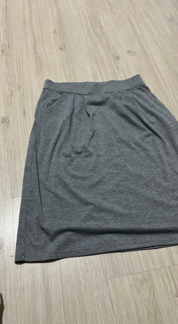 Gri Midi Hamile Eteği - Görsel 2