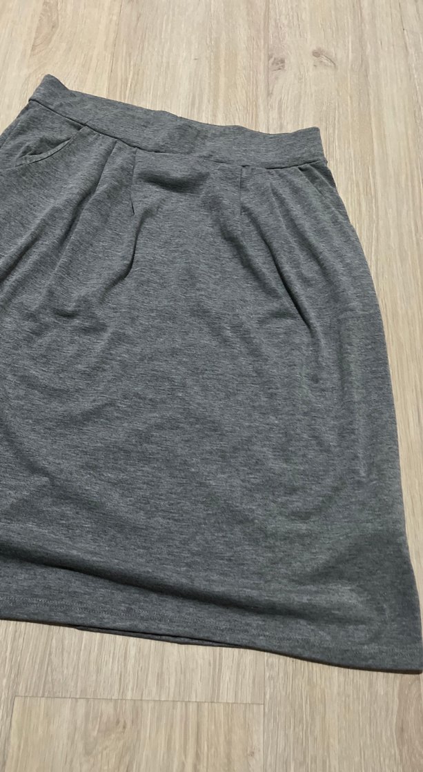 Gri Midi Hamile Eteği - Görsel 3