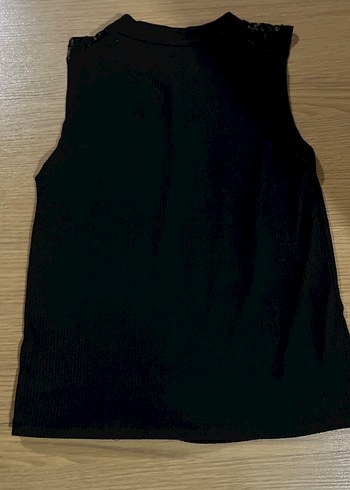 Kız Çocuk Siyah Dantelli Kolsuz Tişört - Görsel 3