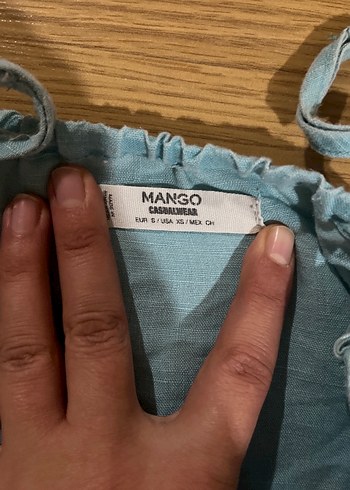 Mavi Keten Askılı Tulum - Görsel 5