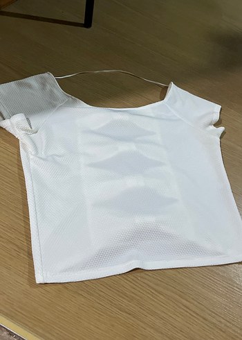 Kız Çocuk Beyaz Kısa Kollu Fiyonklu Tişört - Görsel 4