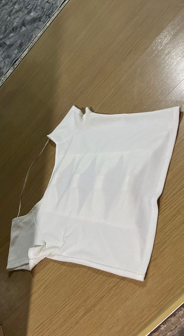 Kız Çocuk Beyaz Kısa Kollu Fiyonklu Tişört - Görsel 5