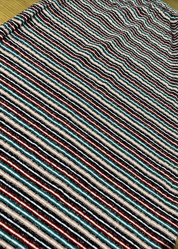 Çizgili Erkek Plaj Havlusu, Uzun ve Pileli - Görsel 4