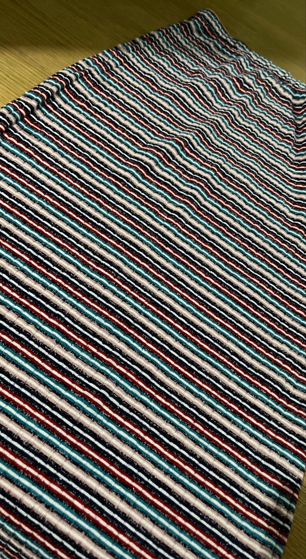 Çizgili Erkek Plaj Havlusu, Uzun ve Pileli - Görsel 4