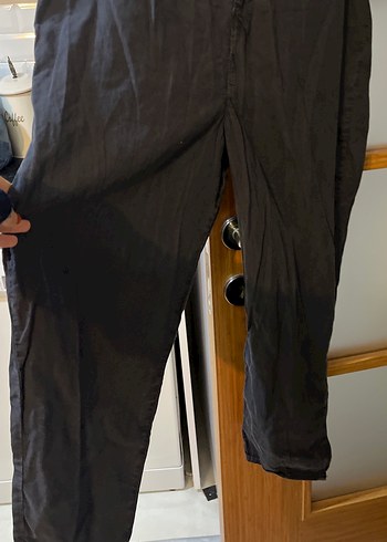 Siyah Keten Uzun Salaş Fermuarlı Tulum - Görsel 3