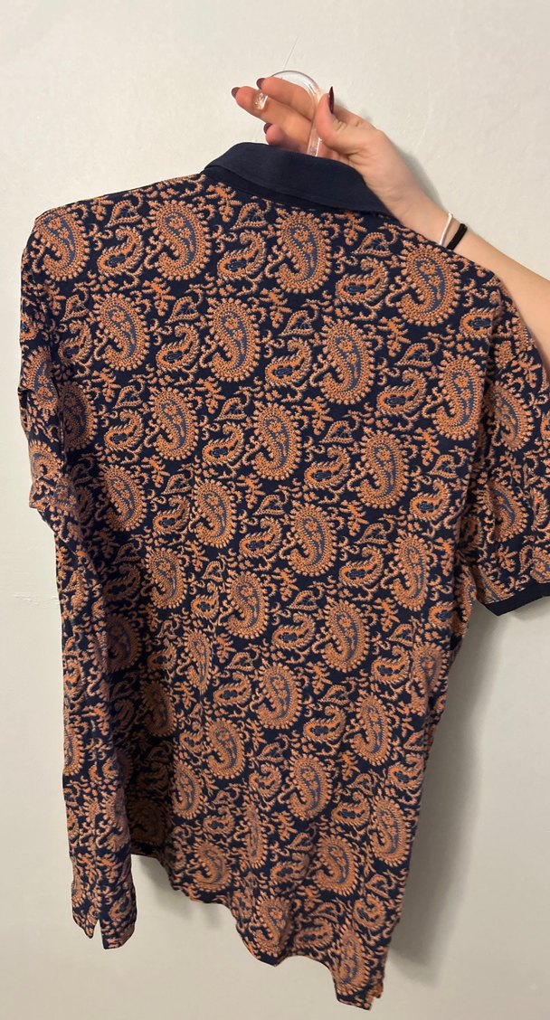 Desenli Erkek Polo Tişört, Kısa Kollu, Düğmeli - Görsel 2