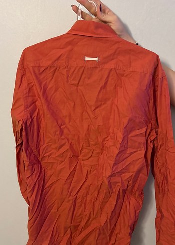 Parlak Kırmızı Uzun Kollu Erkek Gömlek - Görsel 2