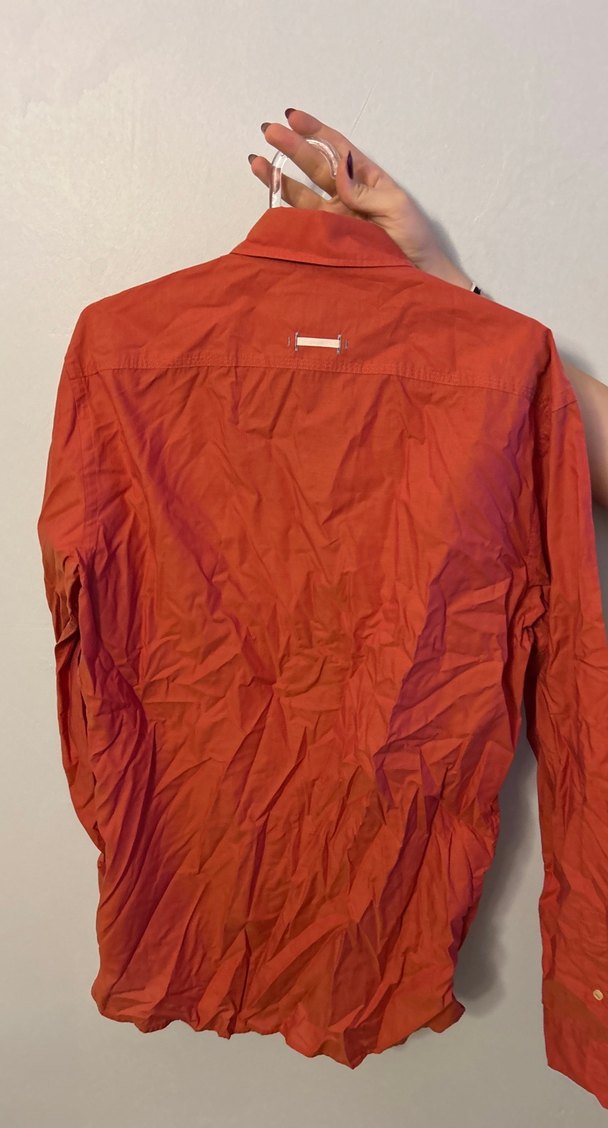 Parlak Kırmızı Uzun Kollu Erkek Gömlek - Görsel 2