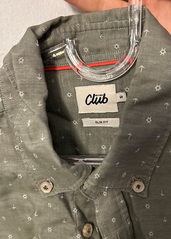 Gri Pamuklu Erkek Gömlek, Düğmeli, Uzun Kollu - Görsel 3