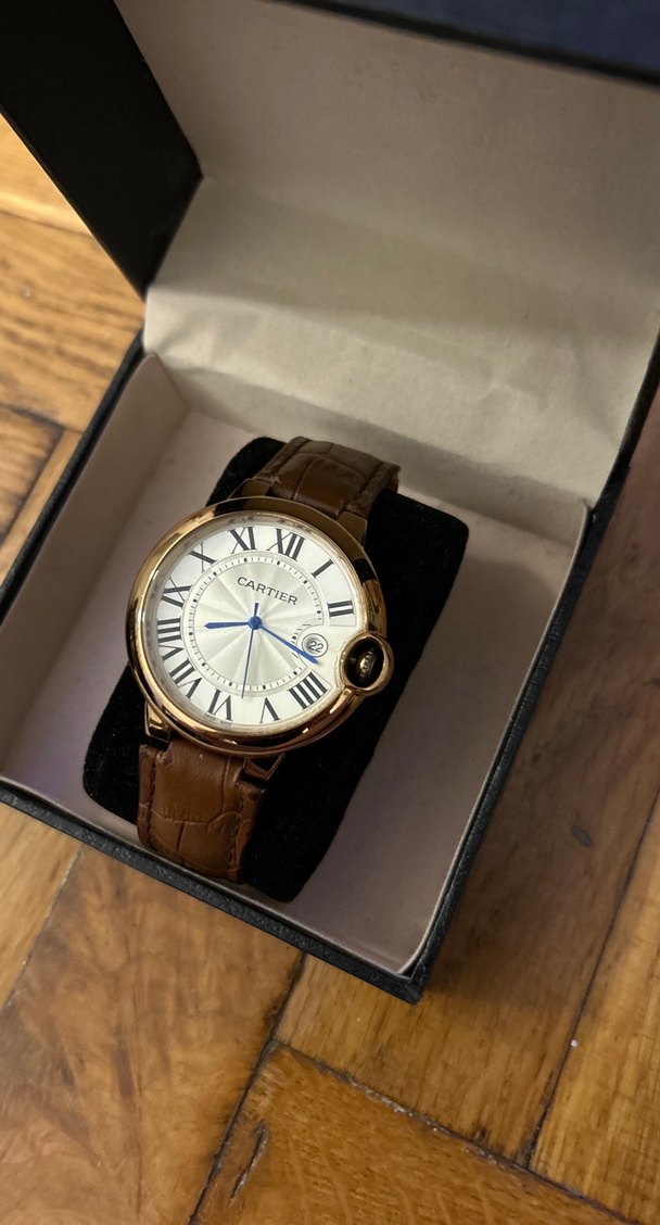 Bej Klasik Cartier Kadın Saati - Görsel 3